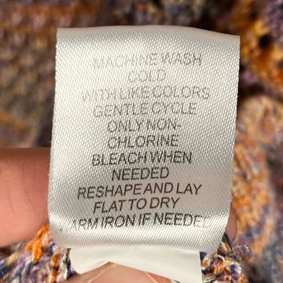 John Paul Richard Womens Open Knit Sweater XL Multicolor Stripe Beachy Bohemian - Picture 7 of 7